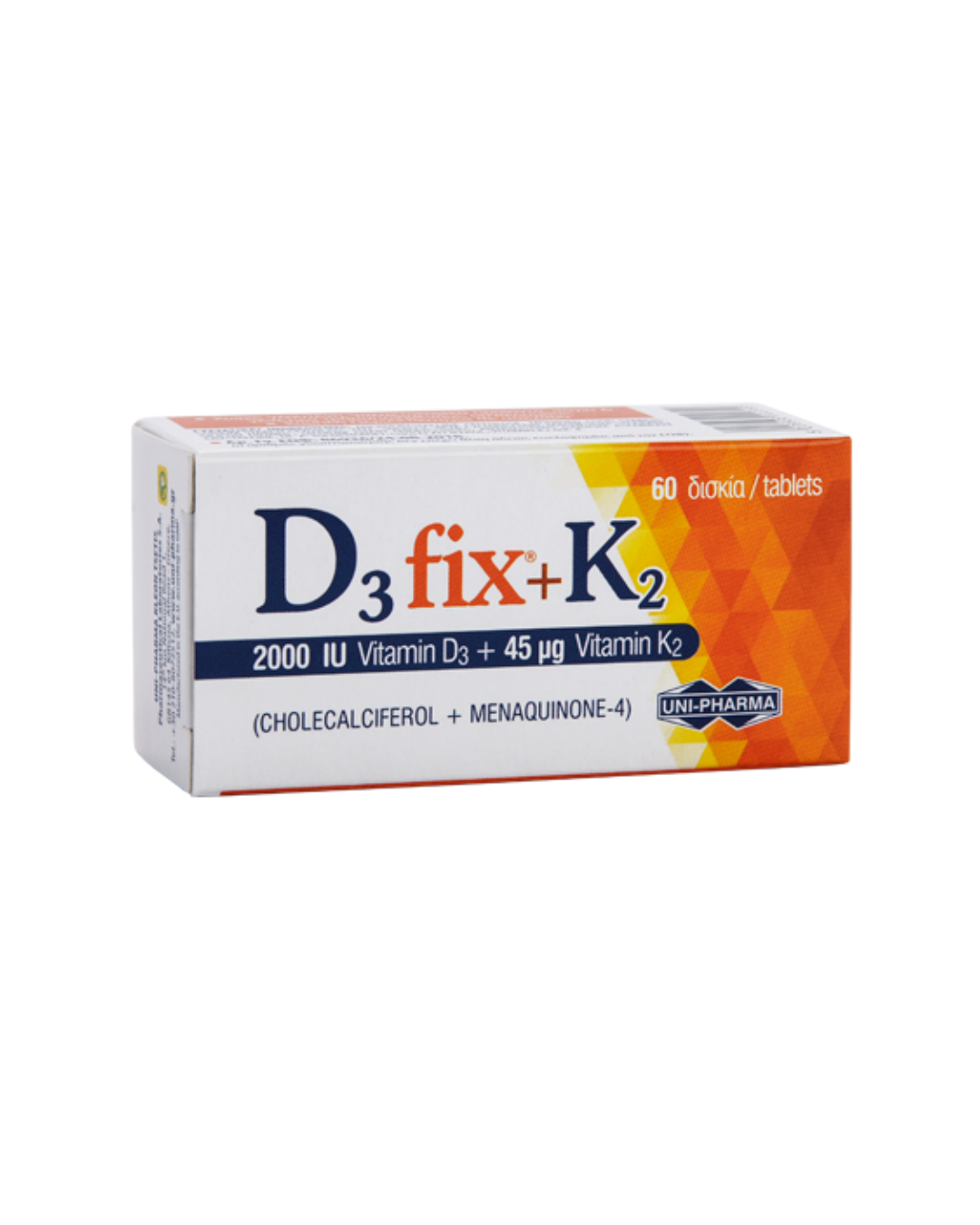Uni-Pharma D3 fix 2000IU + K2 60 tablets